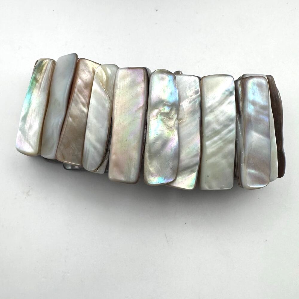 Abalone Shell stretch bracelet Mother of pearl Summer Beach Neutral Coastal